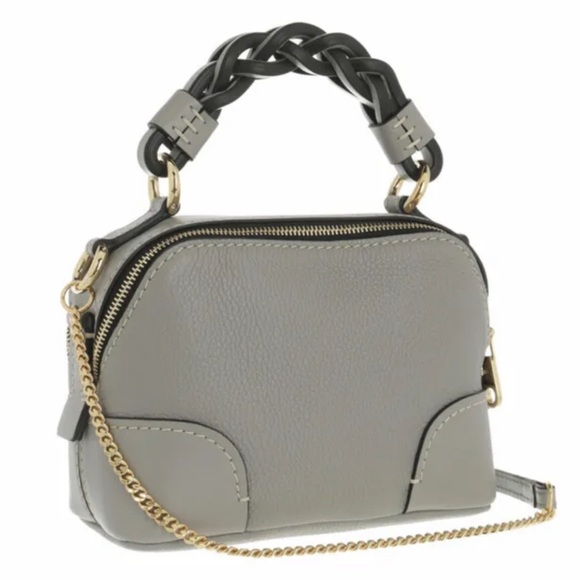 CHLOE Mini Daria Leather Chain Crossbody Shoulder Bag Stromy Gray NWT - Picture 4 of 16